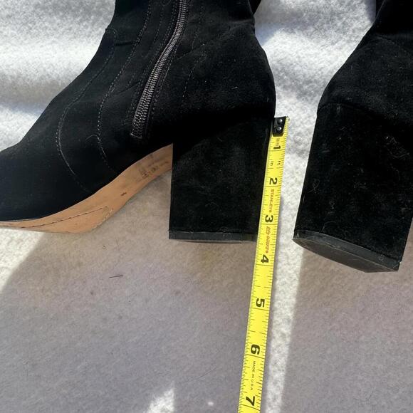 Splendid Over the Knee Suede Leather Boots Black Size 10 - Picture 5 of 11